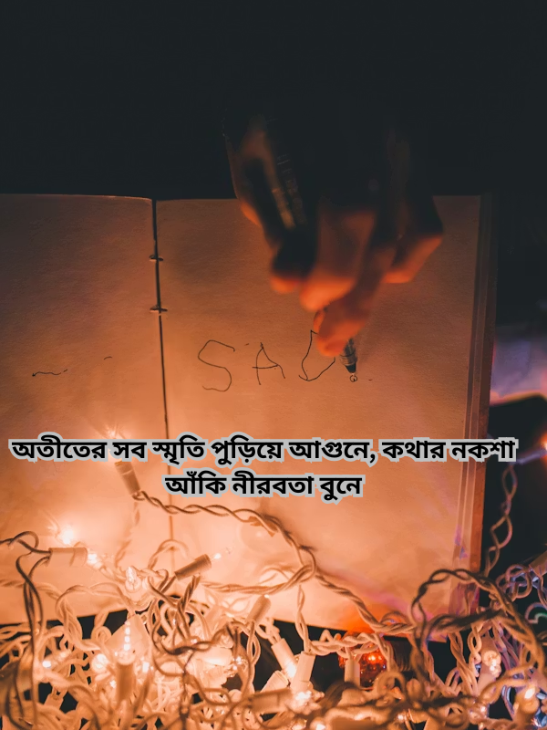 অতীতের সব স্মৃতি পুড়িয়ে আগুনে, কথার নকশা আঁকি নীরবতা বুনে.png