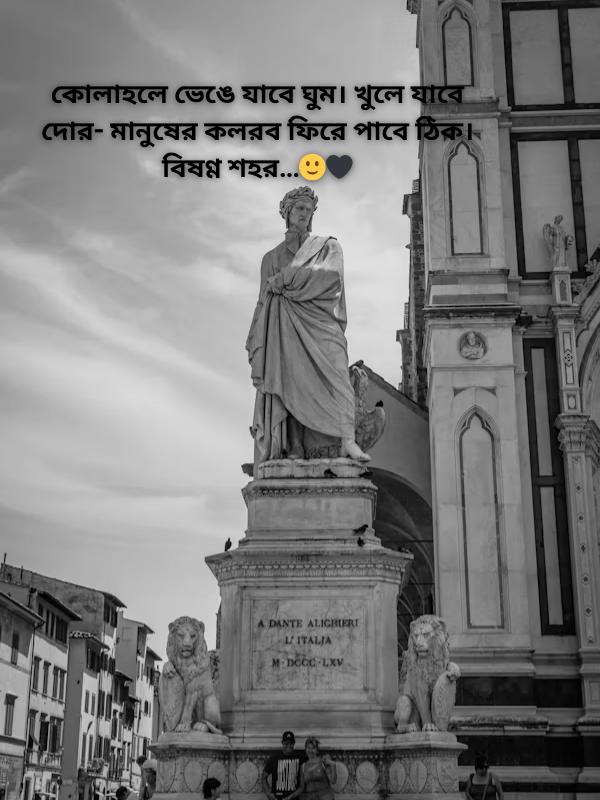 কোলাহলে ভেঙে যাবে ঘুম। খুলে যাবে দোর- মানুষের কলরব ফিরে পাবে ঠিক। বিষণ্ণ শহর…🙂🖤 .png
